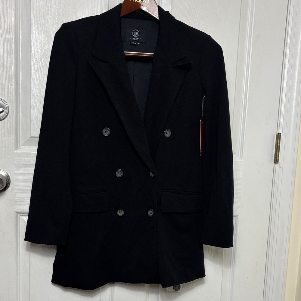 New NWT Boom Boom Jeans double breasted black blazer Size Medium suit jacket